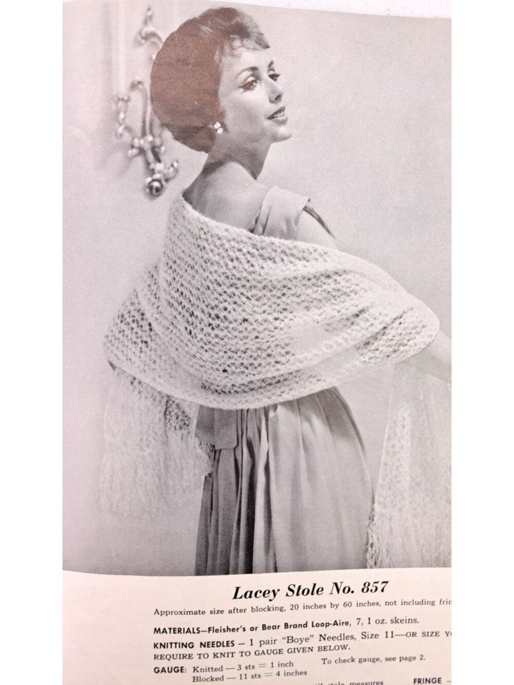 Vintage 1956 Stoles Capes Shorties Knit Crochet Pattern Booklet Bear Fleisher - Picture 7 of 12